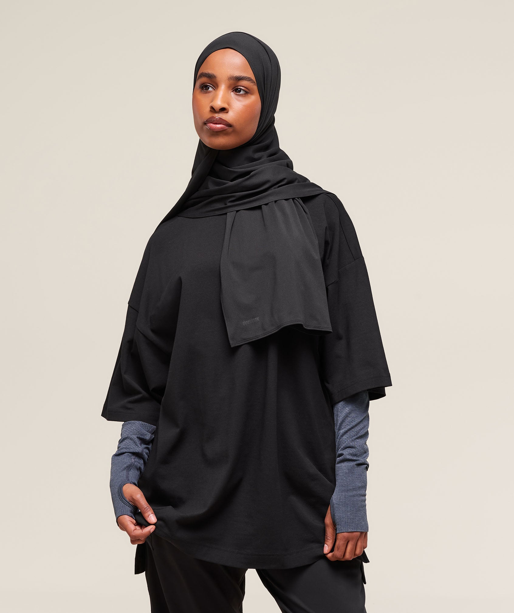 Covered Longline Cotton T-Shirt Oversized Fit