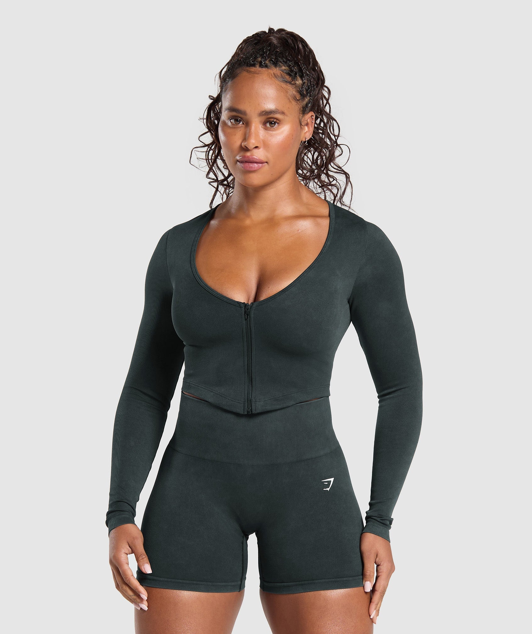 Gains Seamless Washed Zip Up Jacket Regular Fit
