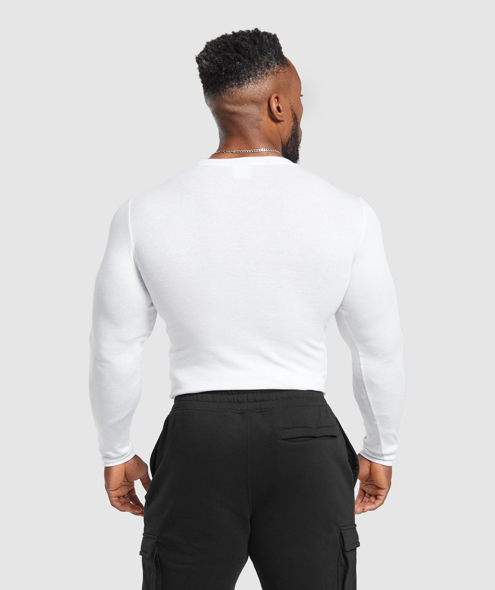 Alternative view of Ribbed Long Sleeve T-Shirt Muscle Fit