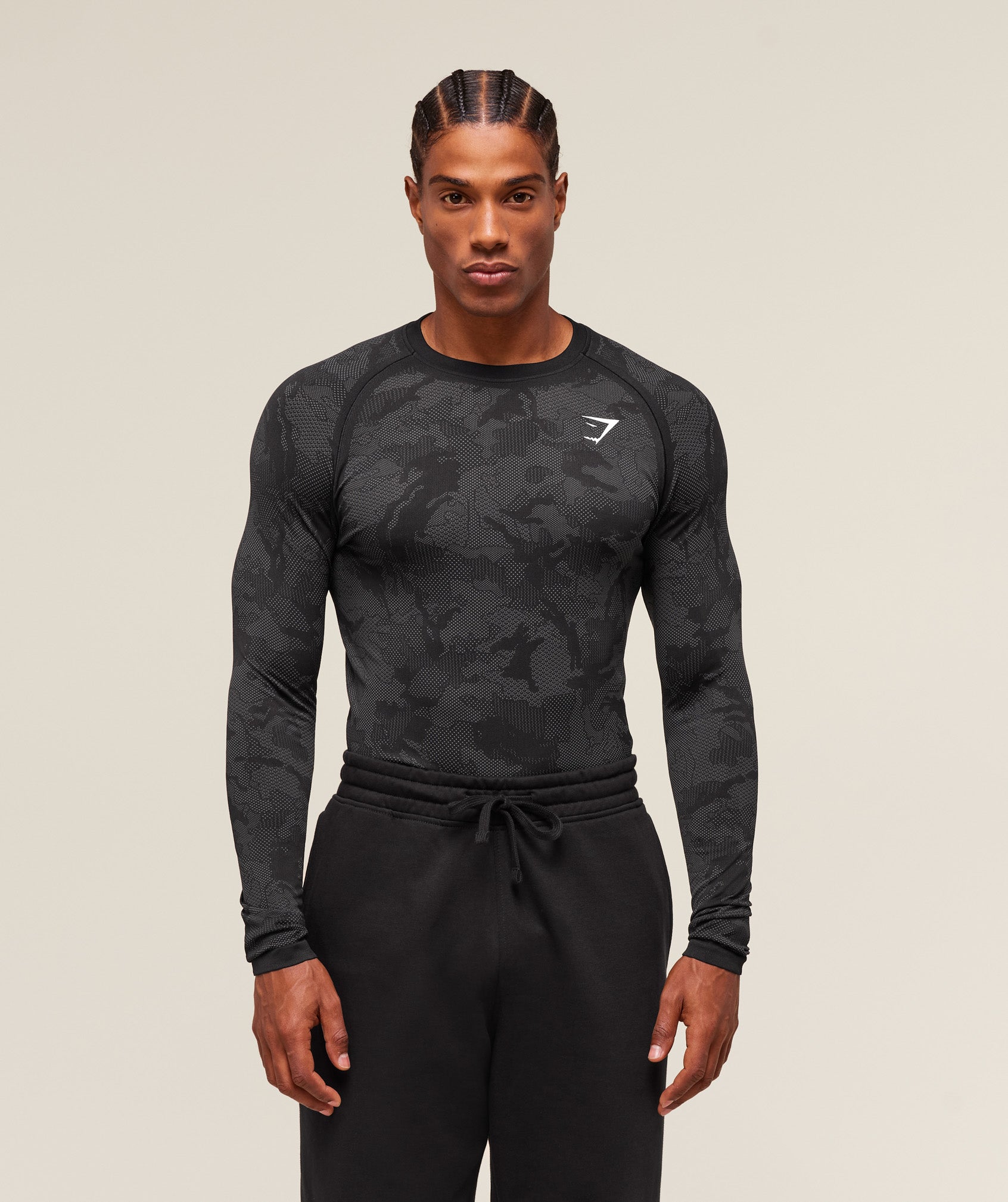 Geo Seamless Long Sleeve T-Shirt Slim Fit