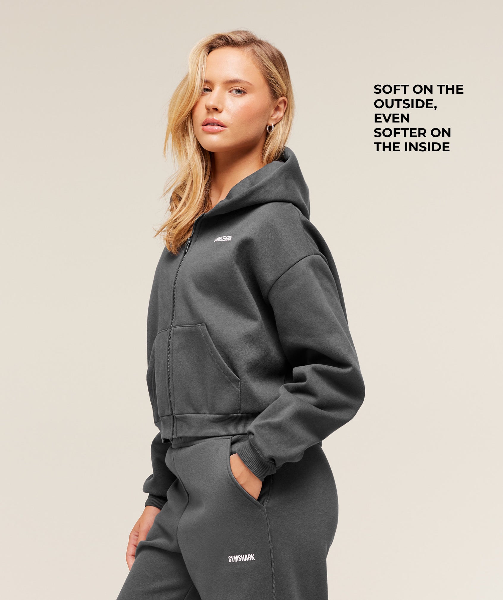 Alternative view of Cosy Luxe Zip Through Hoodie Oversized Fit