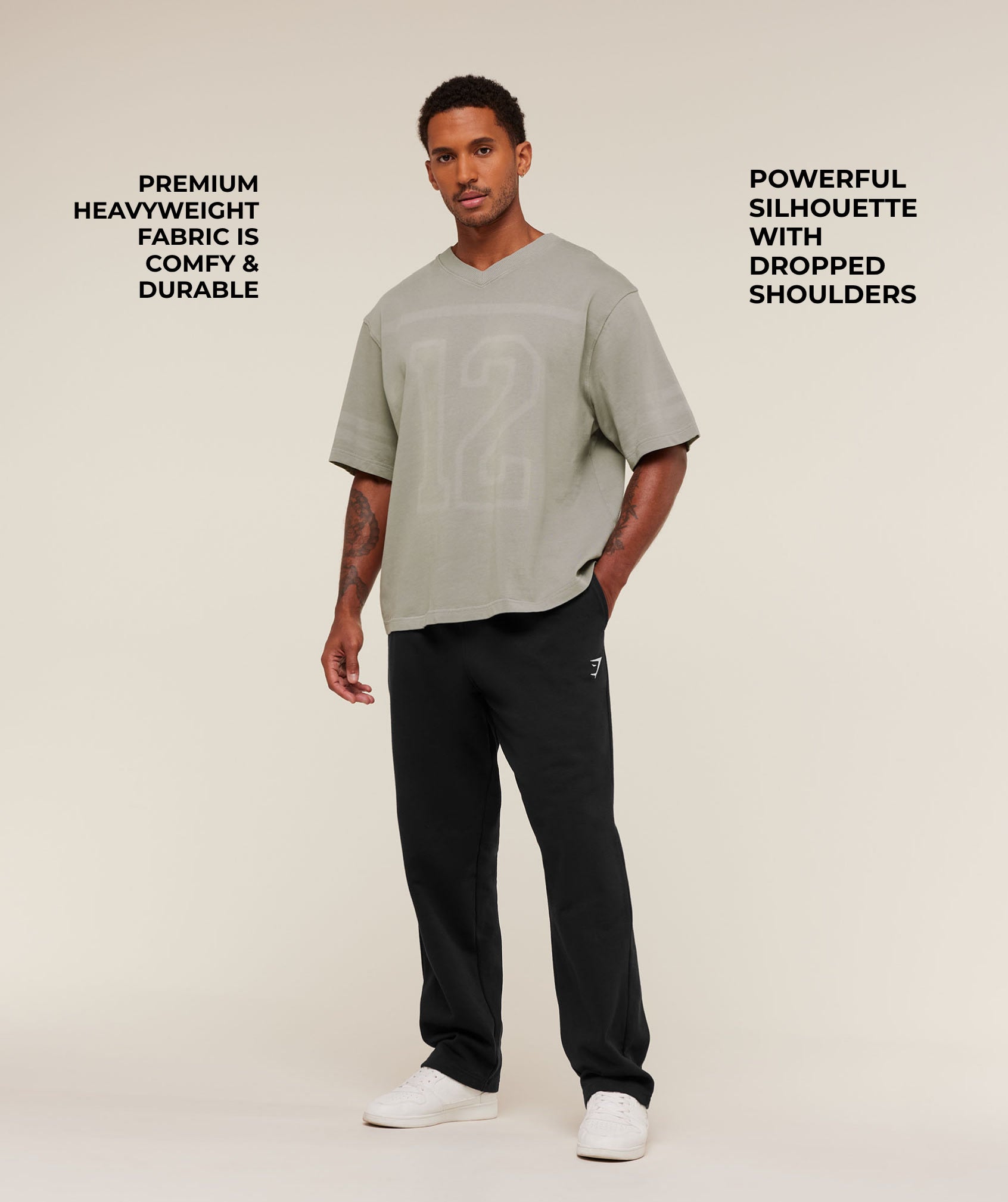 Alternative view of Collegiate Washed Jersey T-Shirt Oversized Fit