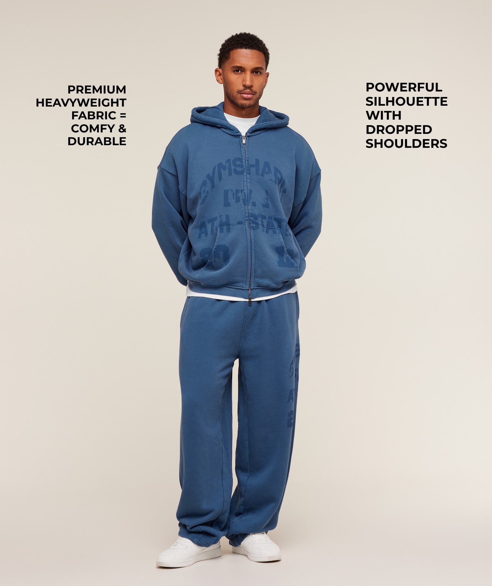 Alternative view of Collegiate Washed Zip Up Hoodie Oversized Fit