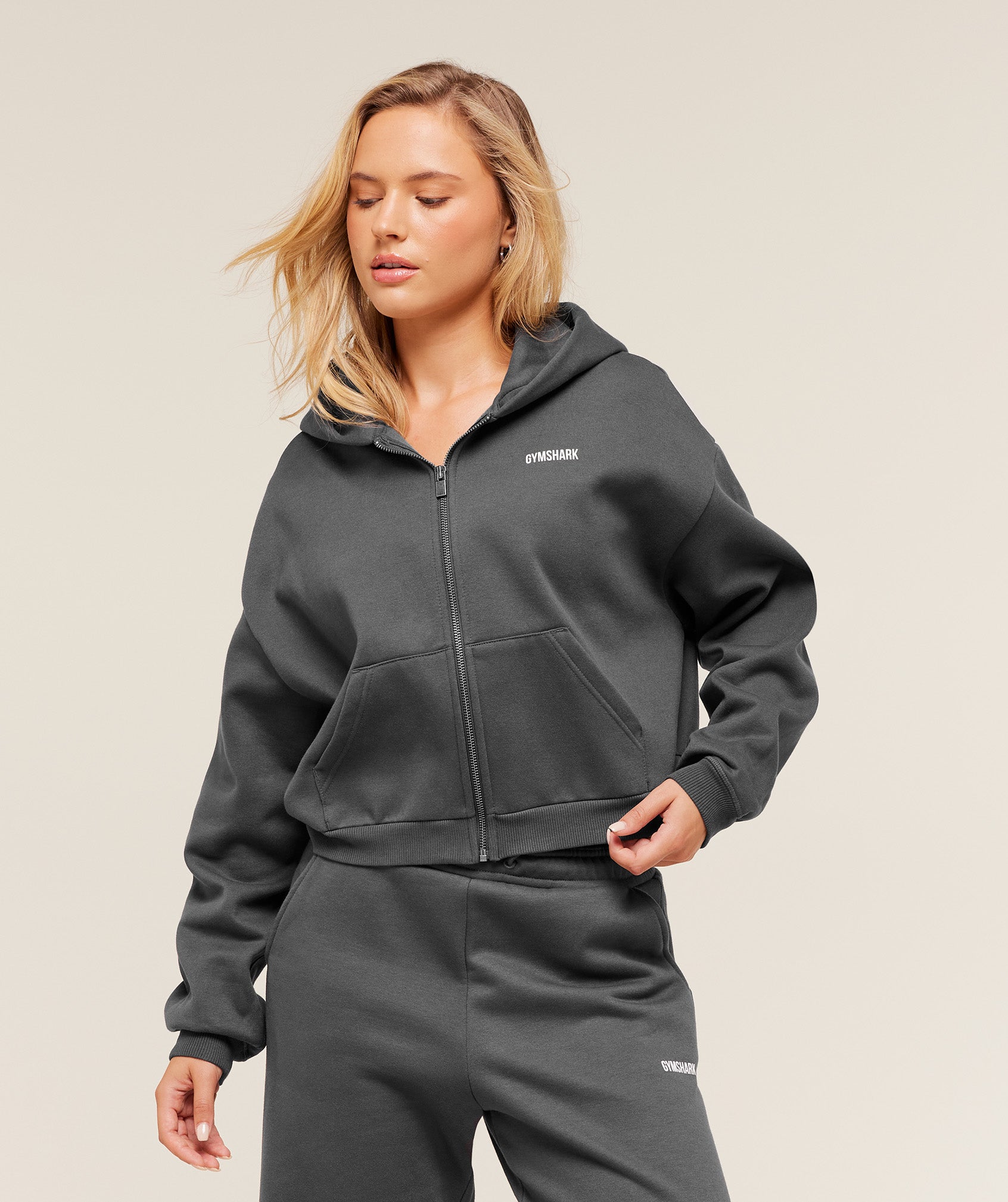 Cosy Luxe Zip Through Hoodie Oversized Fit