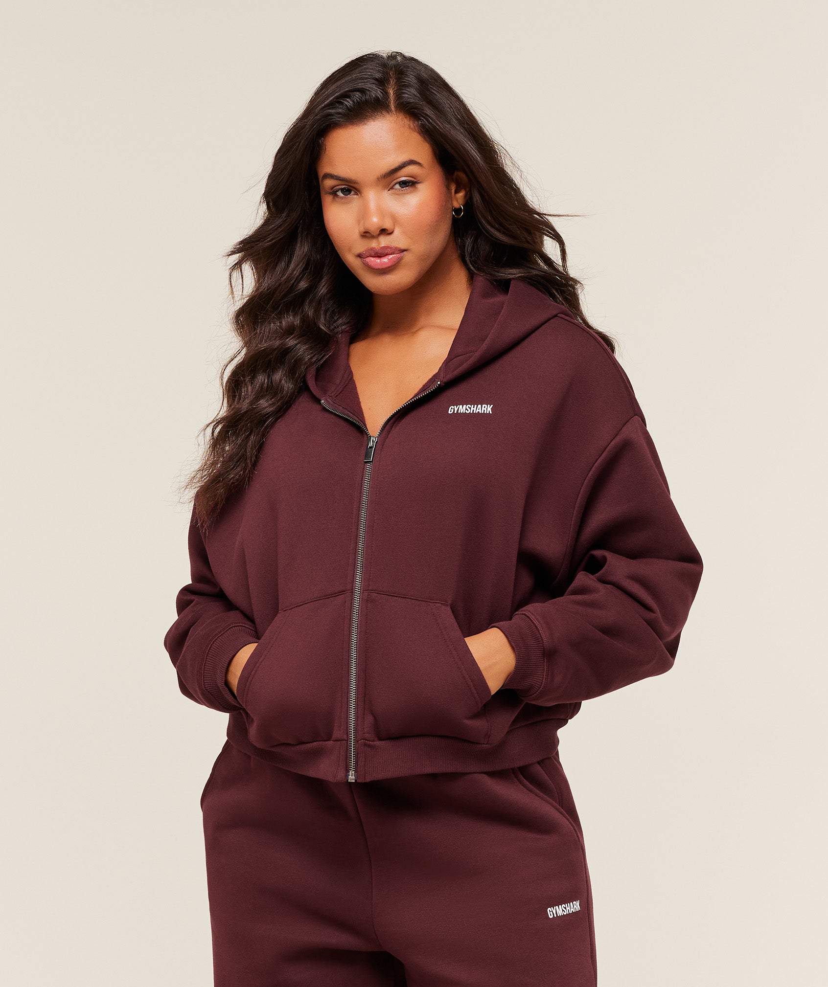 Cosy Luxe Zip Through Hoodie Oversized Fit