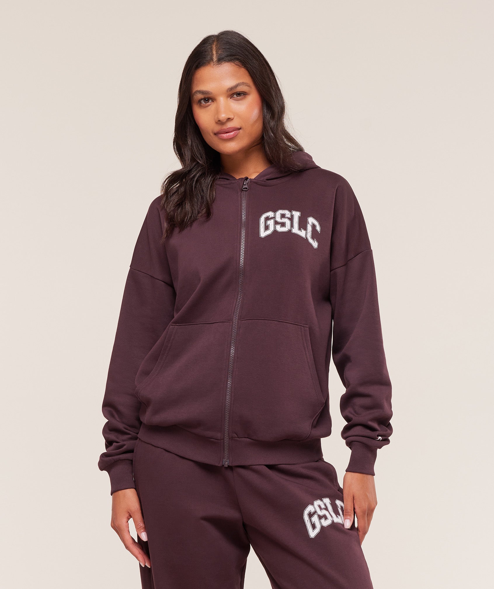 Gslc Graphic Zip Up Hoodie Oversized Fit