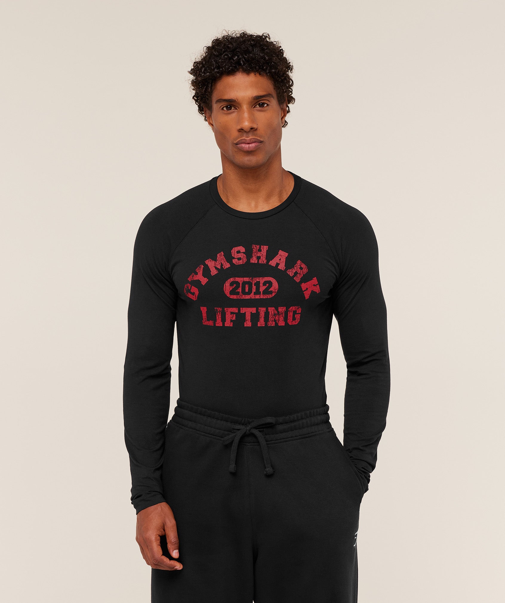 Gymshark Gymshark Lifting Long Sleeve T-Shirt - Black Muscle Fit