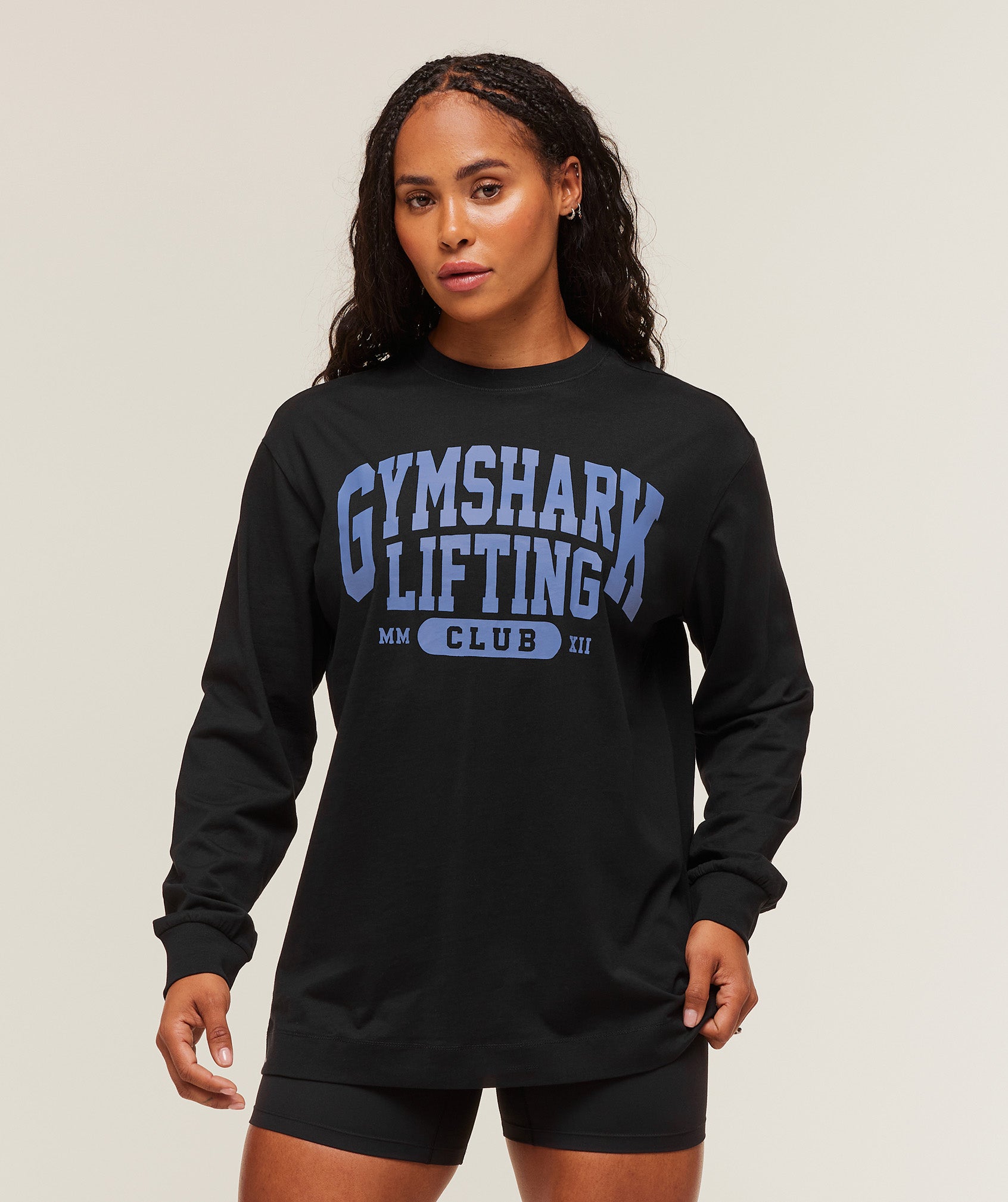 Lifting Club Graphic Oversized Long Sleeve T-Shirt Oversized Fit