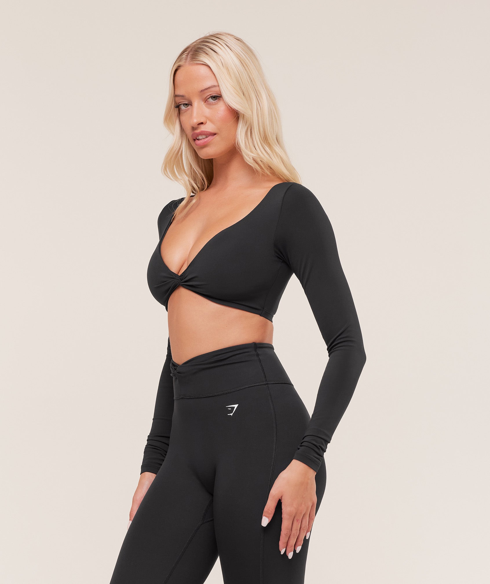 Alternative view of Twist Front Long Sleeve Crop Top