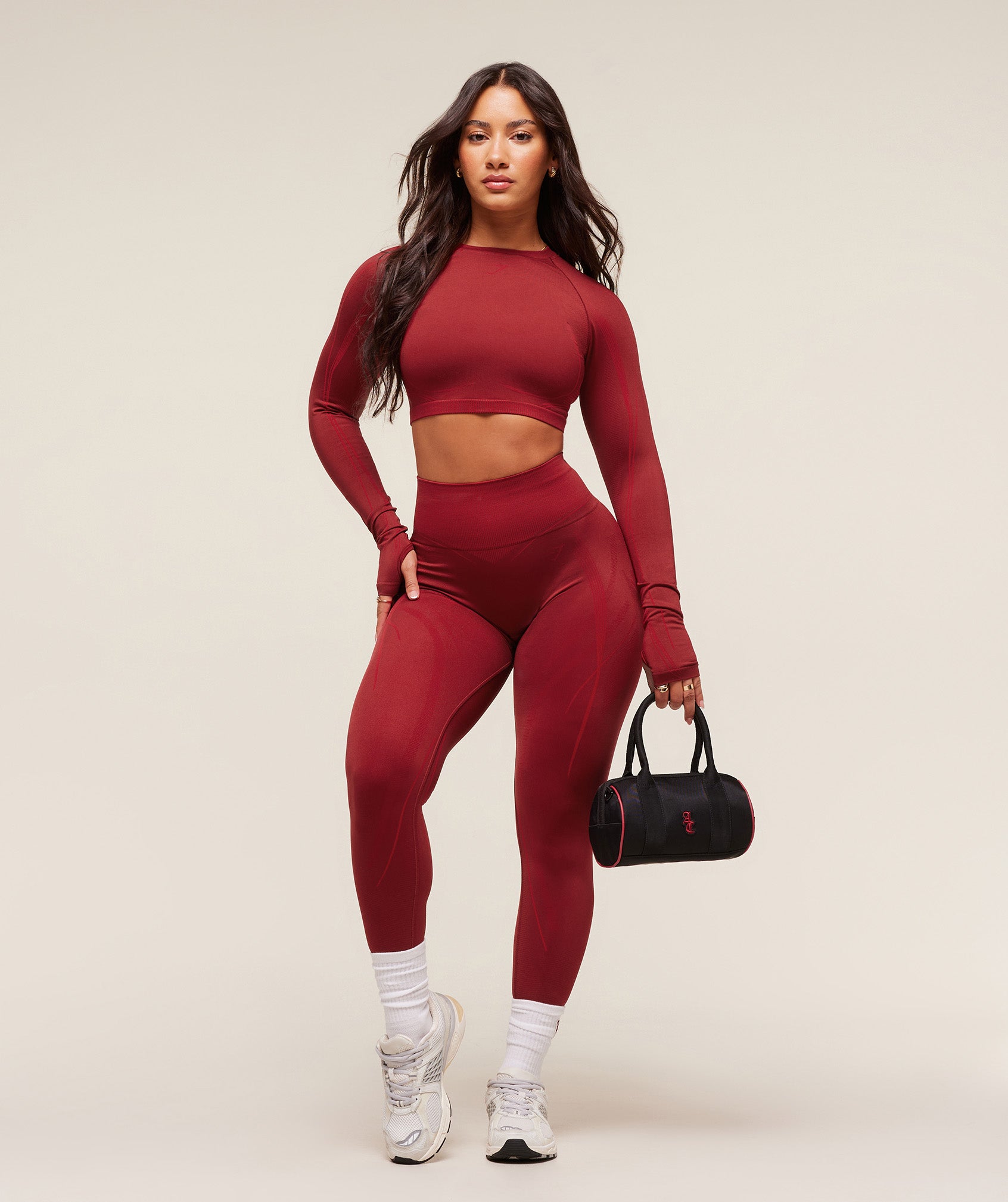 Alternative view of Gymshark X Analis Mini Barrel Bag - Black/Carmine Red