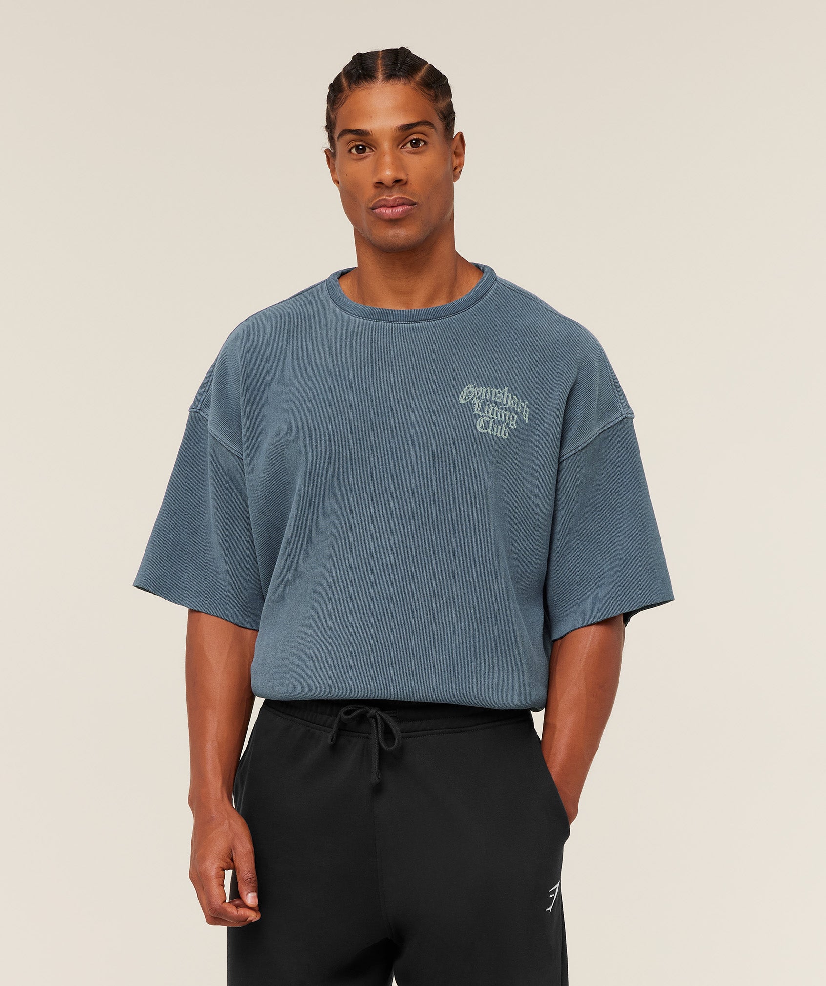 Alternative view of Heavyweight Textured Graphic T-Shirt Extreme Oversized Fit