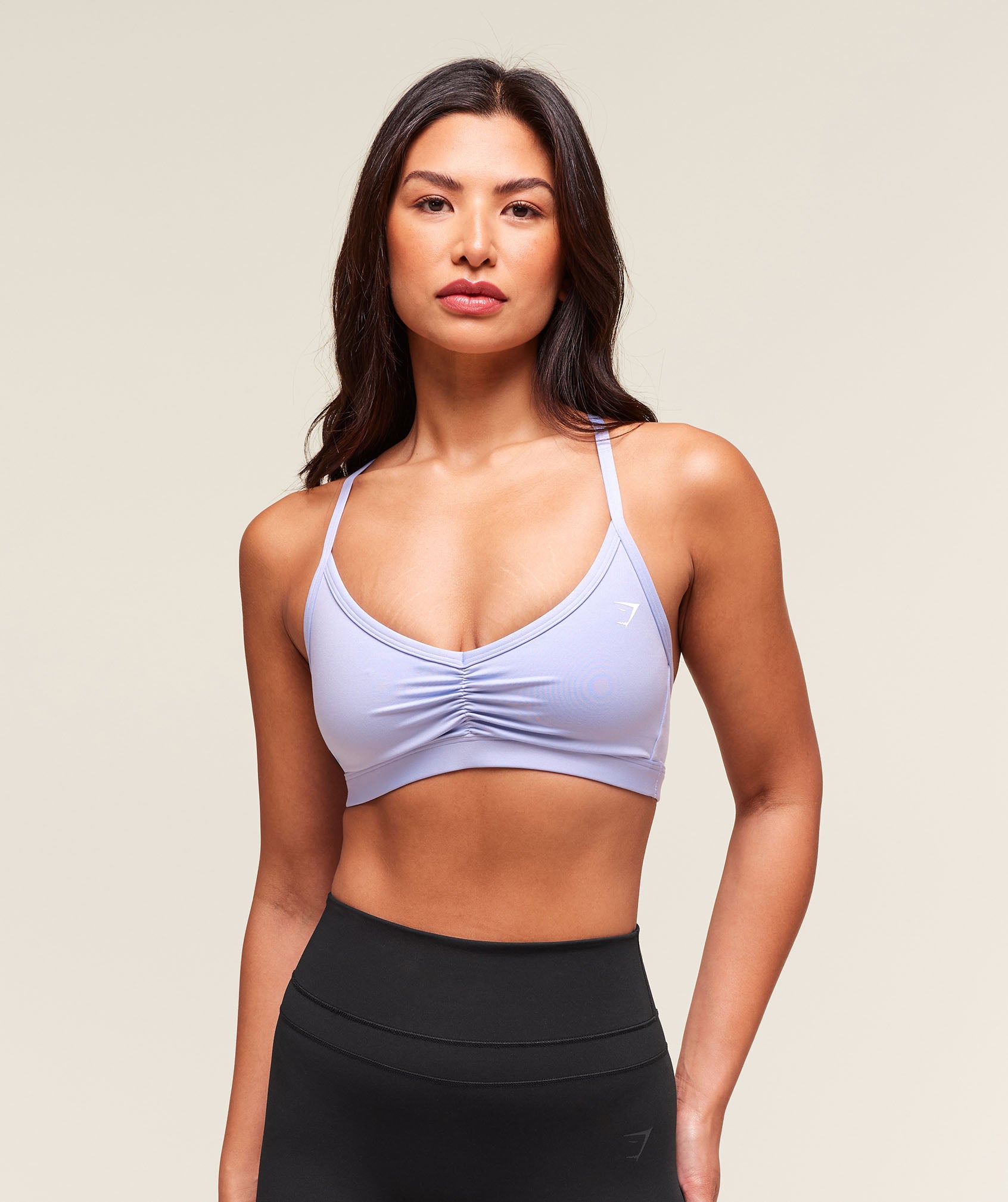 Ruched Strappy Sports Bra Light Support