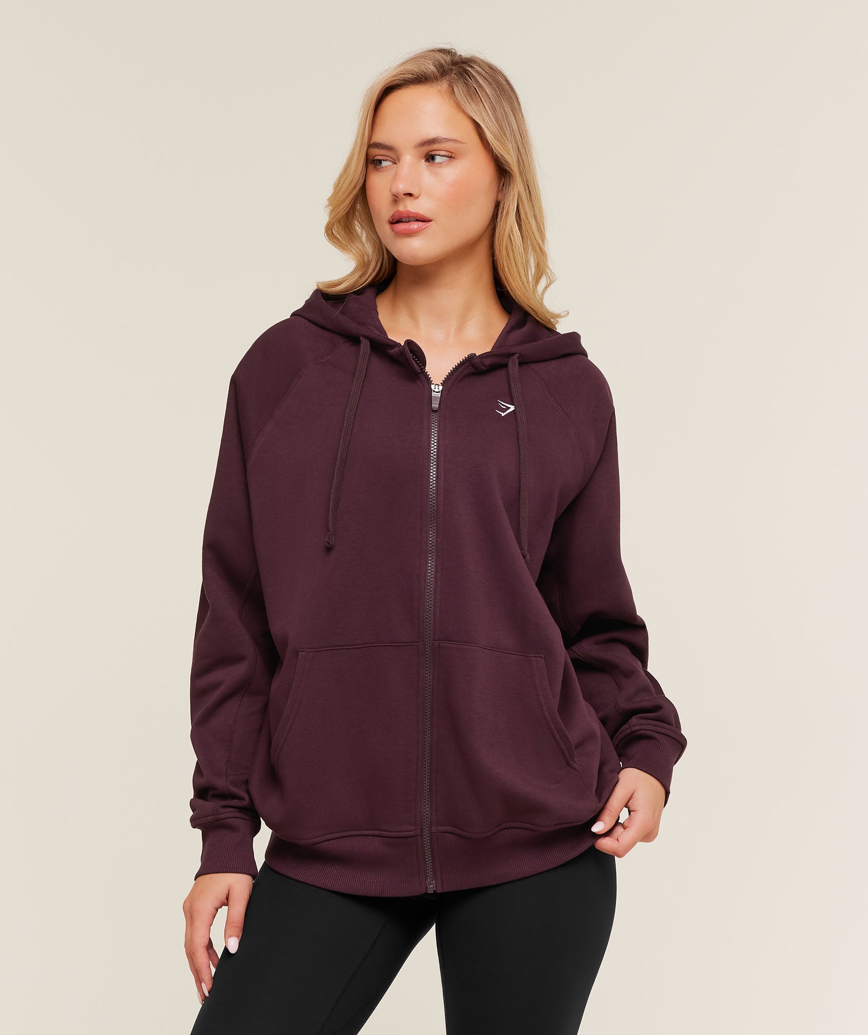 Training Fleece Oversized Zip Hoodie Oversized Fit