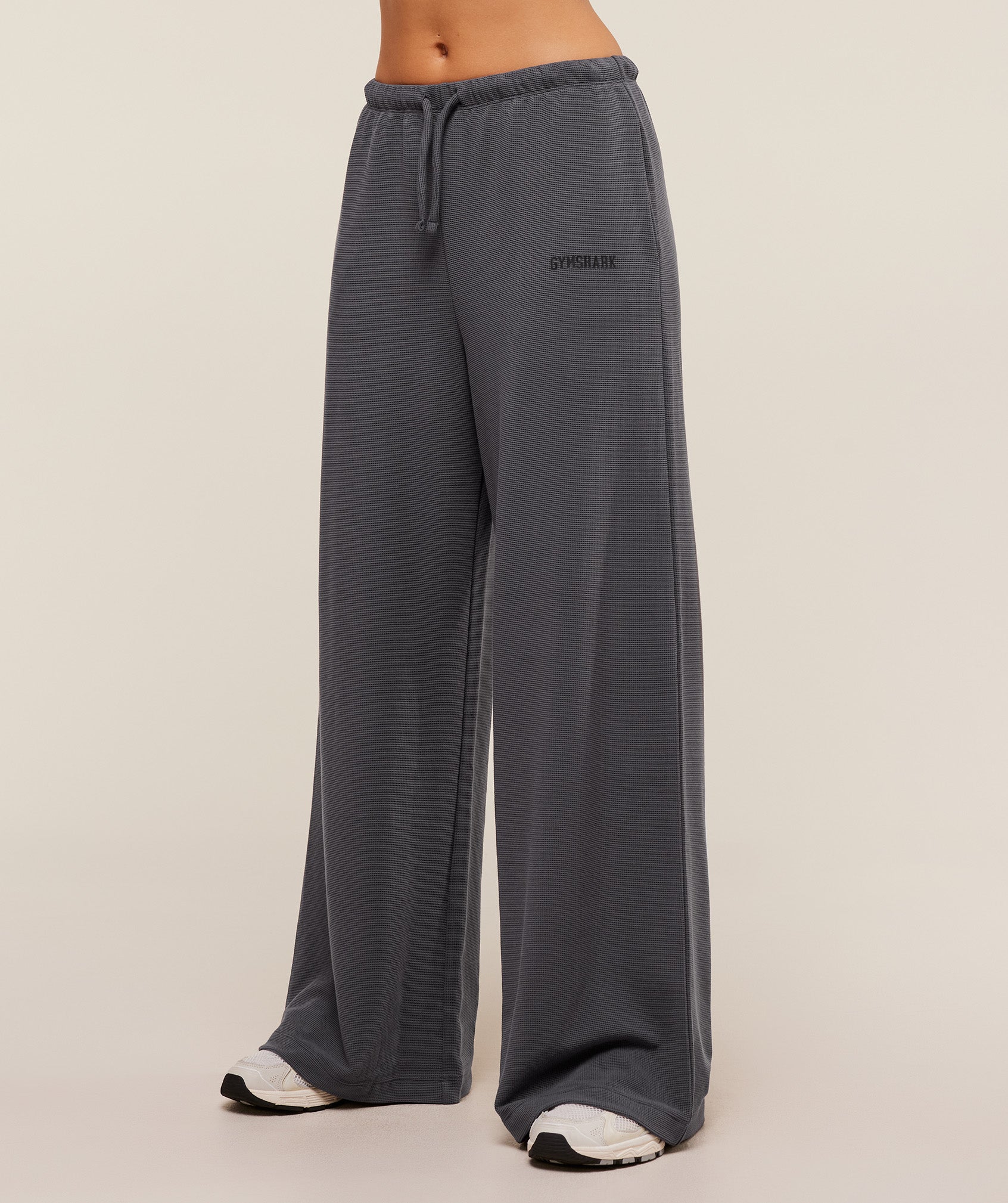 Waffle Wide Leg Pants Oversized Fit